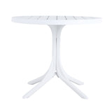 Modern White Round Plastic Table 36 Inch Indoor/Outdoor Dining Table & Coffee Table, Lightweight W3450P323346