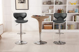 Masaccio Upholstery Airlift Adjustable Swivel Barstool with Chrome Base, Set of 2, Grey T2574P164835