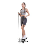 ZUN Mini Fitness Stepper, Hydraulic Fitness Stepper with Resistance Bands and Display, Silent Design, 62550541