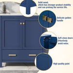 ZUN 30" Blue Bathroom Vanity Single Sink, Combo Cabinet Undermount Sink, Bathroom Storage Cabinet WF324043AAC