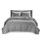 2 Piece Quilt Set Grey Twin/Twin XL B035129037