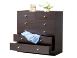 25.98*12.99"*35.04 5-Tier 6-Drawer Cabinet Drawer Dresser with Gold Handles Brown 17234498