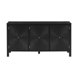 U_STYLE Sideboard with Curved Swirl Patterned Doors and Artistic Three-Door Design,Suitable for N711P178411B