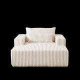 75-Inch Corduroy Sponge Sofa Lounge Chair,No Assembly Required,Fluffy Modern Sleeper Chair for W834P206088