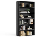 6-Tier Bookshelves with Adjustable Shelves, Floor Standing Bookcase for Home & Office Storage,Black 58230906