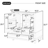 30" Bathroom Vanity with Sink, One Door with Shelf and Three Drawers, Soft Close Door, Green GL-N759P225994F