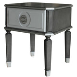 Charcoal and Light Grey End Table with 1 Drawer B062P185733
