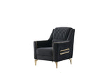 Melody Modern Contemporary Velvet Fabric Upholstered Chair made with Wood & Iron in Black B009P294760
