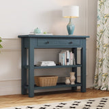 ZUN TREXM Retro Console Table with Drawer and Two Sturdy Shelves for Entryway, Living Room N715P195561M