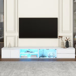 ZUN ON-TREND Modern APP Controlled LED TV Stand for TVs Up to 105'', Faux Marble Tabletop Media Console N721P171537K