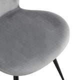 ZUN Dining chairs set of 2, Grey velvet Chair modern kitchen chair with metal leg W24154205