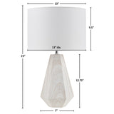 ZUN 23" Resin Table Lamp with Faux Wood Texture B035129485