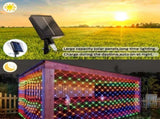 Colorful outdoor solar mesh lights, 6.6ft X 9.8ft fairy mesh lights with 200 LEDs, 8 modes, suitable 09068998