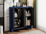 TREXM Sideboard Buffet Cabinet with Storage, Wood Sideboard with Adjustable Shelves and Gold Handles N715P392244M