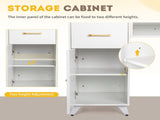 white relief particle board tempered glass 141*50*112cm three doors and two drawers fanless nail 62004166