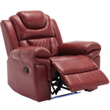 Home Theater Seating Manual Recliner Chair with LED Light Strip for Living Room,Bedroom, Wine Red WF310725AAJ