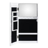 ZUN Simple PVC Wood Grain Coating Photo Storage Damp-proof Jewelry Mirror Cabinet White 43628308