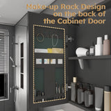 Aluminium Medicine Cabinet Mirror, 35 x 28 Inches Medicine Cabinet with 3 Colors LED Light and 78648069