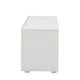 White morden TV Stand with LED Lights,high glossy front TV Cabinet,can be assembled in Lounge Room, W67936012