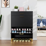 Shoe Storage Cabinet for Entryway, Free Standing Shoe Organizer with 2 Flip Drawers, Hidden Shoe W578124377