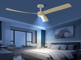 52 Inch Ceiling Fans with Lights Led Remote Control Low Profile Flush Mount for Living Room Bedroom 49155630