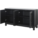 ZUN TREXM Large Storage Space Sideboard, 4 Door Buffet Cabinet with Pull Ring Handles for Living Room, WF304838AAB