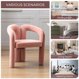 COOLMORE Contemporary Designed Velvet Fabric Upholstered Accent/Dining Chair /Barrel Side Chairs W395103725