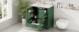 30" Bathroom Vanity with Sink, One Door with Shelf and Three Drawers, Soft Close Door, Green GL-N759P225994F
