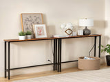 2 Pack 39.4" Narrow Console Sofa Table with Power Outlets and USB Ports, Long Couch Table with Metal 27547211