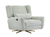 Power Recliner Chair Swivel,Boucle Upholstered 360&deg Swivel Recliner with gold 5 star base-light N771P298185L