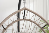 Outdoor egg-shaped hanging chair with stand, patio wicker swing egg-shaped indoor rocking W2500P288868