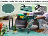Green 2-in-1 Garden Folding Stool Kneeler, 300LBS Capacity & Built-in Tool Pouch, Comfortable EVA 34779465