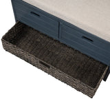 ZUN TREXM Storage Bench with Removable Basket and 2 Drawers, Fully Assembled Shoe Bench with Removable WF199578AAM