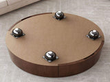 Round Wood Coffee Table with Faux Marble Tabletop W3136P304987