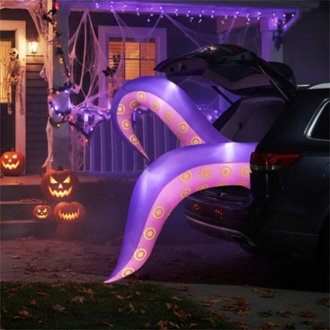 6.5ft Giant Inflatable Tentacles Halloween Decor - Built-in LED Lights, Car Window/Yard Use, 80382976