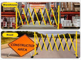 Metal Expandable Barricade, 11FT Traffic Barricade with Casters, Retractable Security Gate, Portable 86852795