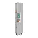 ZUN Sheffield 2-Door Pantry Cabinet, with Two 2-Cabinet Spaces and Two Open Shelves B128P148807