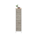 ZUN Narrow Dresser, Vertical Storage Unit With 4 Fabric Drawers, Metal Frame, Slim Storage Tower, 7.9" 71559297