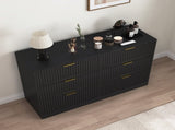 Modern 6-Drawer Dresser, Chest of Drawers for Bedroom, Living Room, Hallway, and Entryway - Large W409P307525