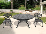3-Piece Set Of All-Weather Cast Aluminum Dining Furniture Set With Black Frame 14622726