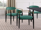 Modern Contemporary 2pcs Side Chairs Green Fabric Upholstered Ultra Stylish Chairs Set B011139604