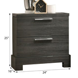 Grey Oak 2-Drawer Nightstand B062P209011