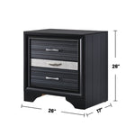 ZUN 2 Drawers and 1 Jewelry Drawer Nightstand, Black B016P253286