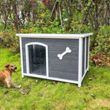 Large Wooden Dog House, Outdoor Waterproof Dog Cage, Windproof and Warm Dog Kennel Easy to Assemble W77352531