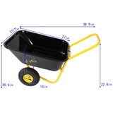 ZUN Two-wheeled barrow, garden cart, 10-inch pneumatic wheels 93682304