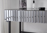 39" Mirrored Makeup Vanity Table with Stainless Steel Base, Mirrored Console Dressing Table with 2 N704P171796B