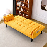70-inch multi-functional cotton and linen sofa bed foldable cup holder side storage, instantly W3371P337202