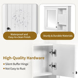 32'' Bathroom Wall Cabinet with Mirror, Wall Mounted Medicine Cabinet with 3 Shelves, Mirrored Door N710P252505K