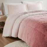 King/Cal King Ombre Shaggy Long Fur Comforter Mini Set B03595980