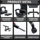 Gaming Computer Chair with Wheels, Adjustable Height Pu Leather Gamer Chair Office Desk 75178861